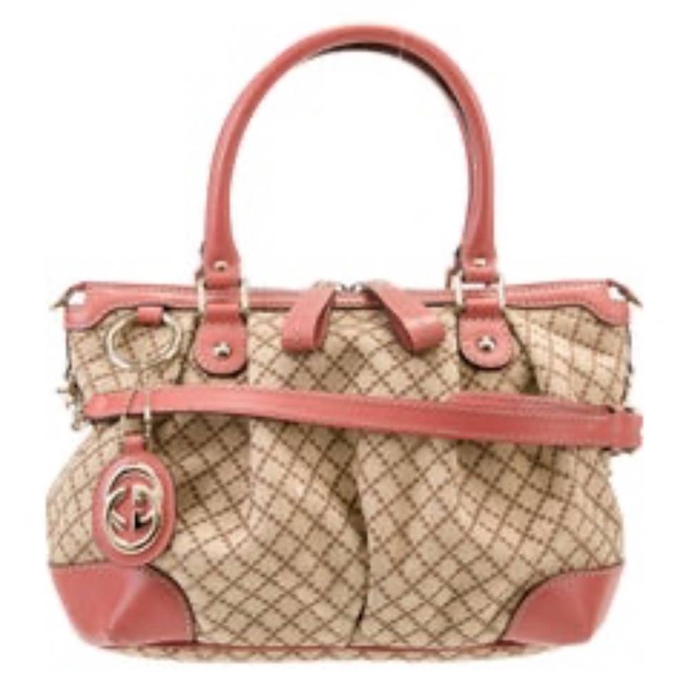 GUCCI Canvas Diamanté Sukey Top Leather Handles EXCELLENT Vintage